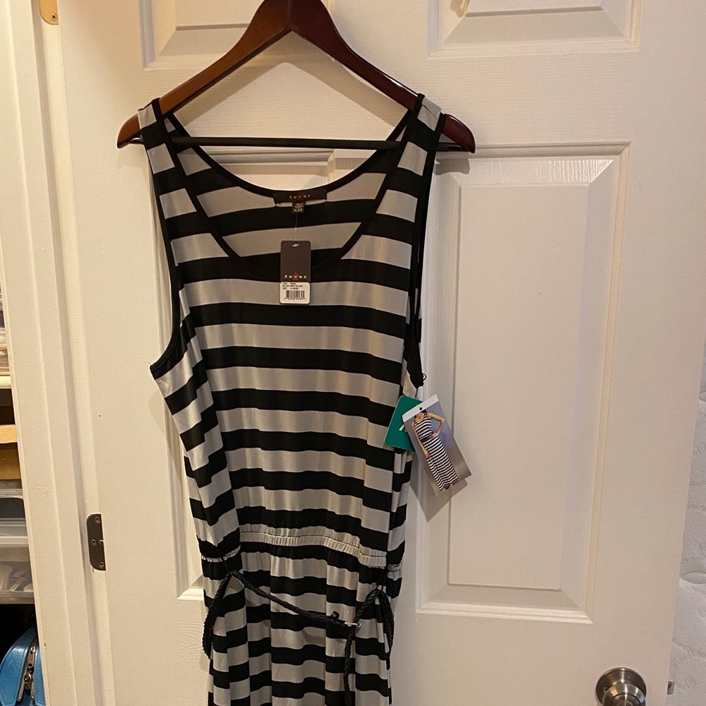 Grey and silver long sleeveless dress